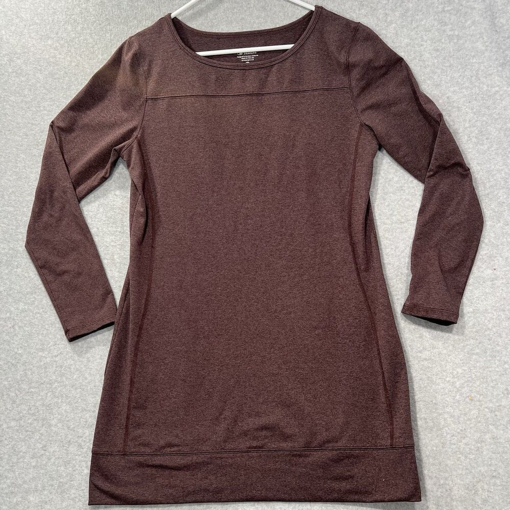 CARVE DESIGNS Dress tunic Brown Womans Large Long Sleeve stretch Athletic Sport